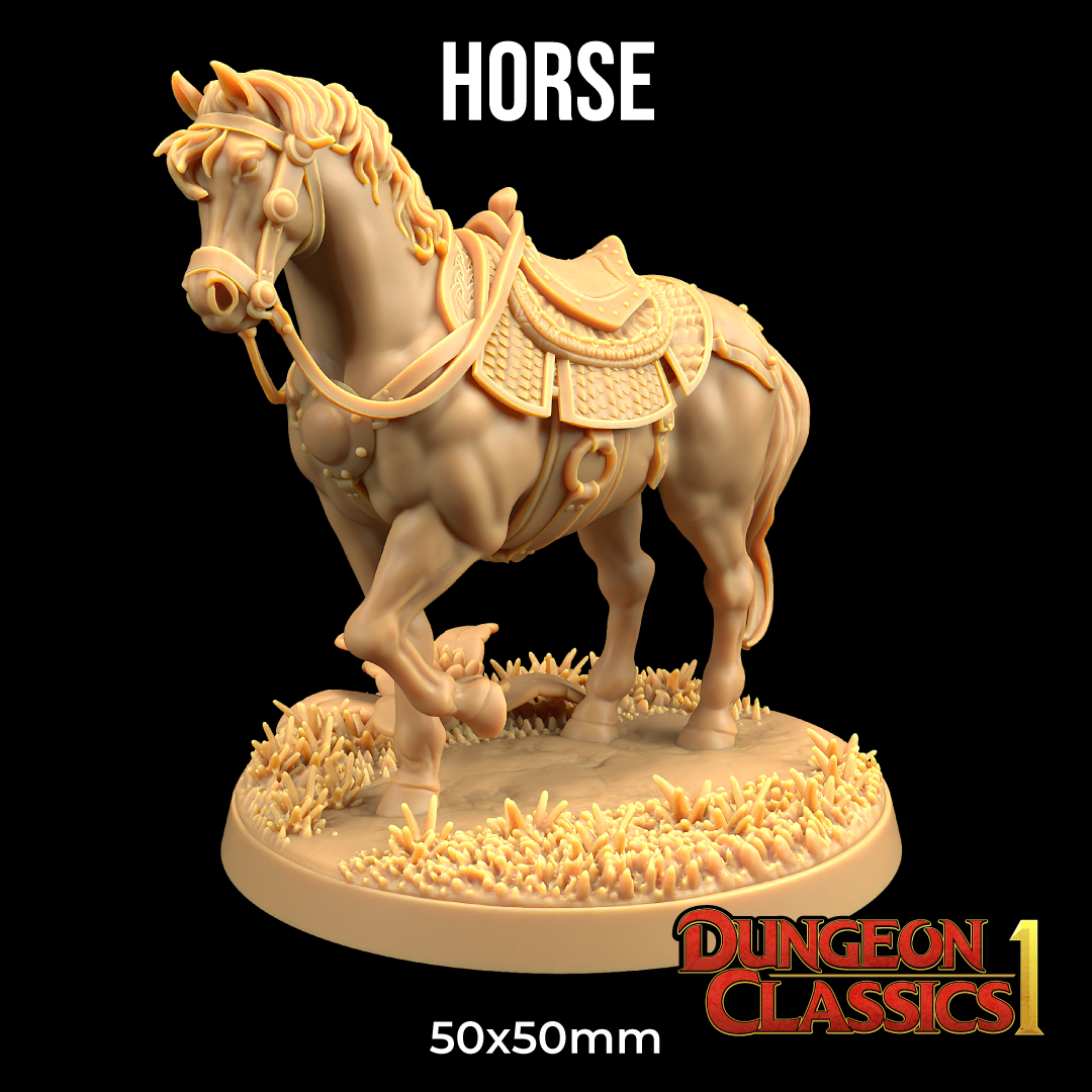 Horse | PRESUPPORTED | Dungeon Classics